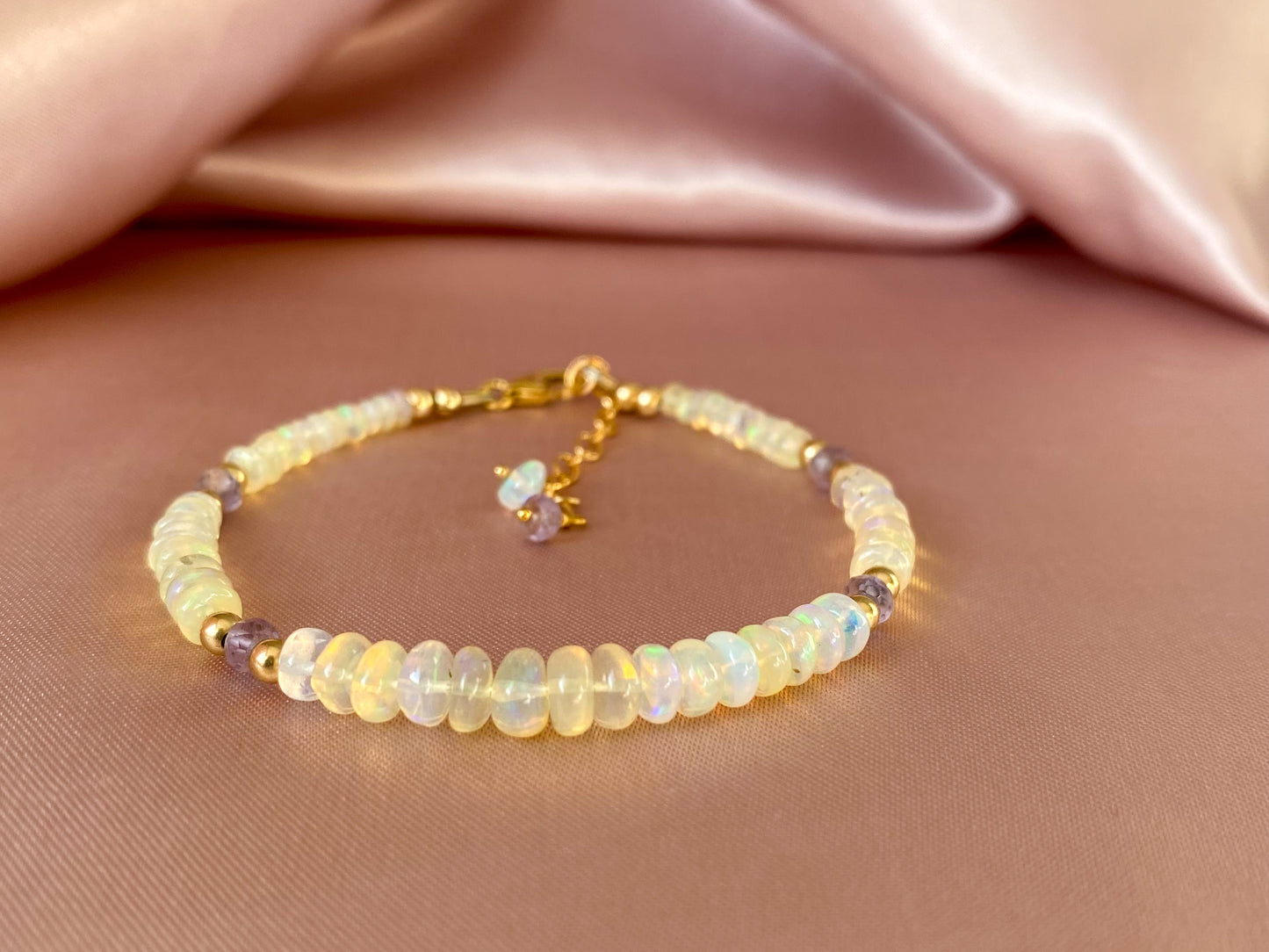 Ethiopian Opal Pink Amethyst Bracelet