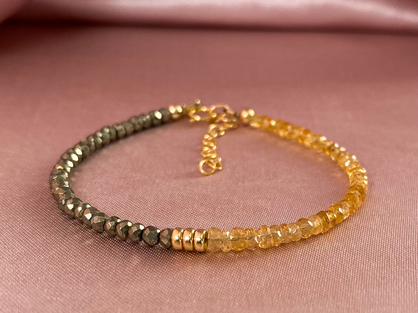 Manifest Abundance Bracelet - Citrine and Pyrite Gold Bracelet