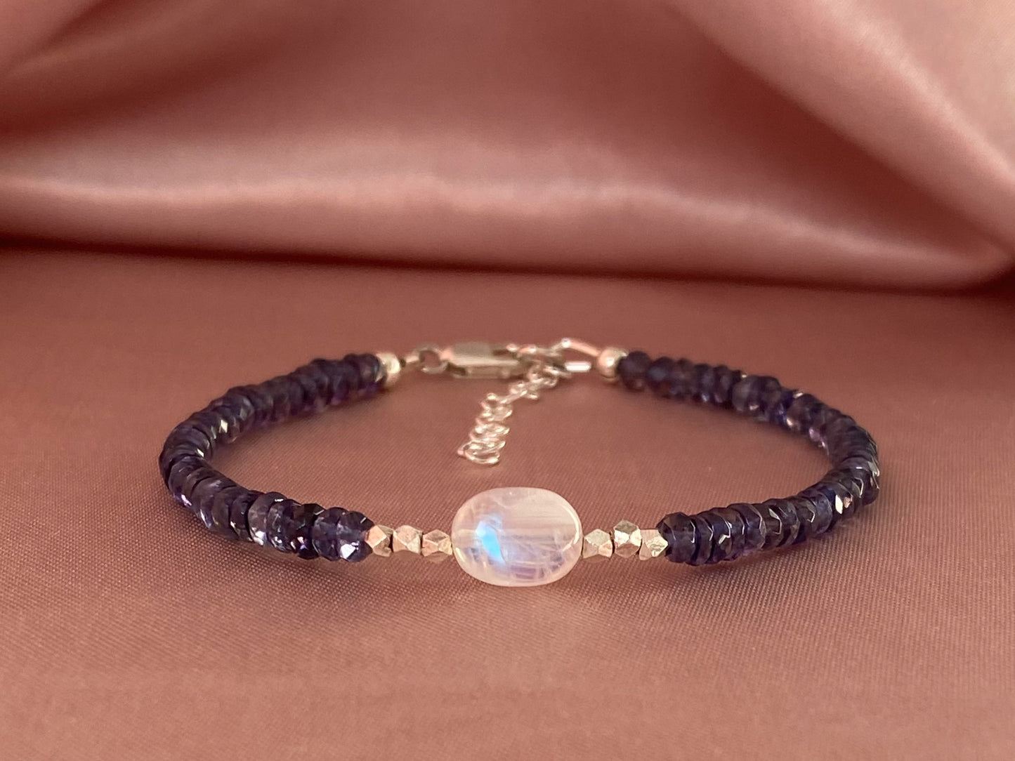 Casual Bracelet - Iolite and Moonstone silver bracelet