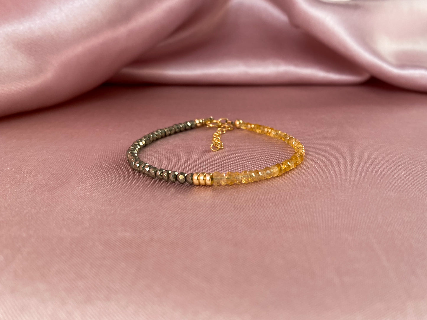 Manifest Abundance Bracelet - Citrine and Pyrite Gold Bracelet
