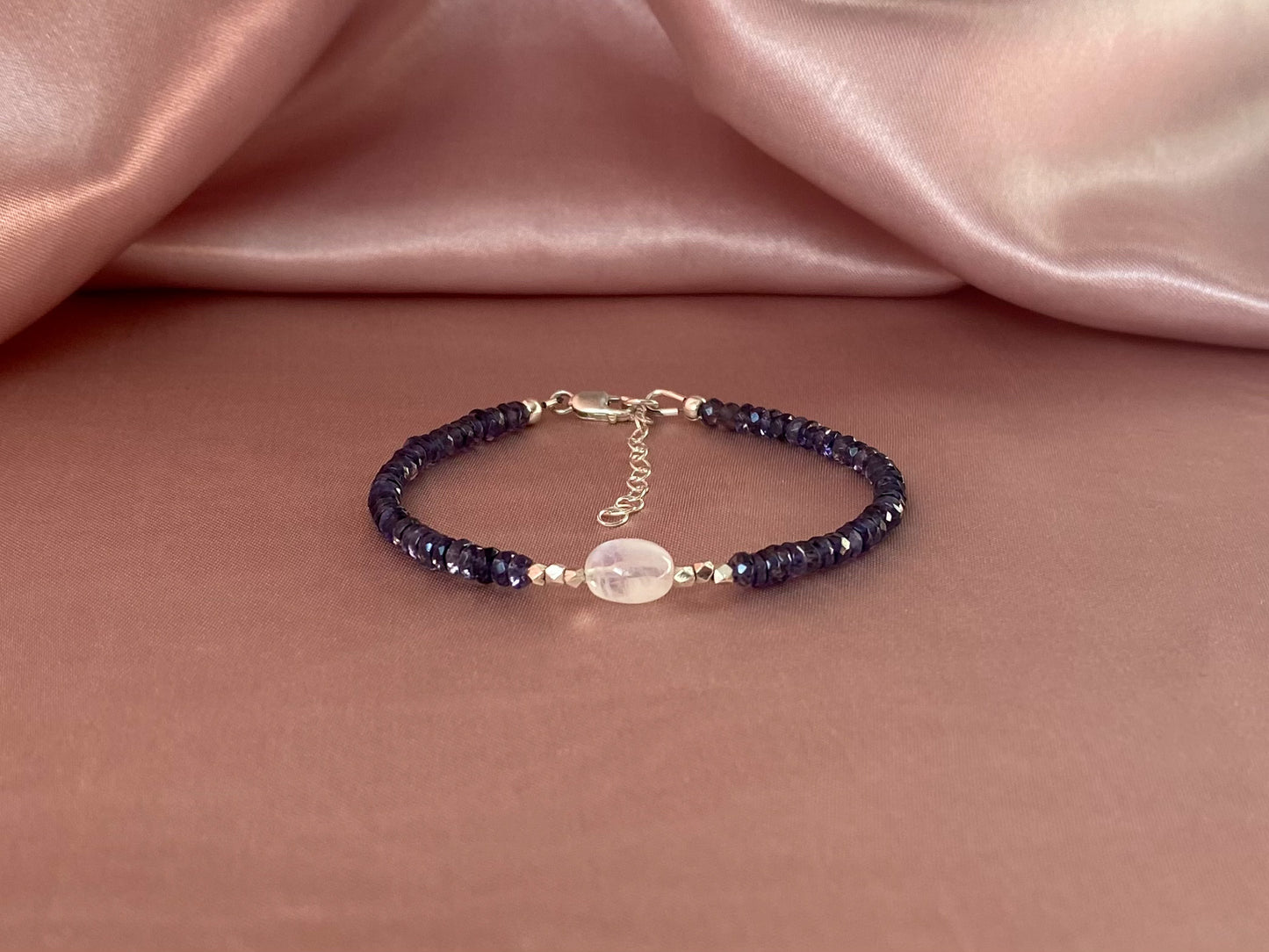 Casual Bracelet - Iolite and Moonstone silver bracelet