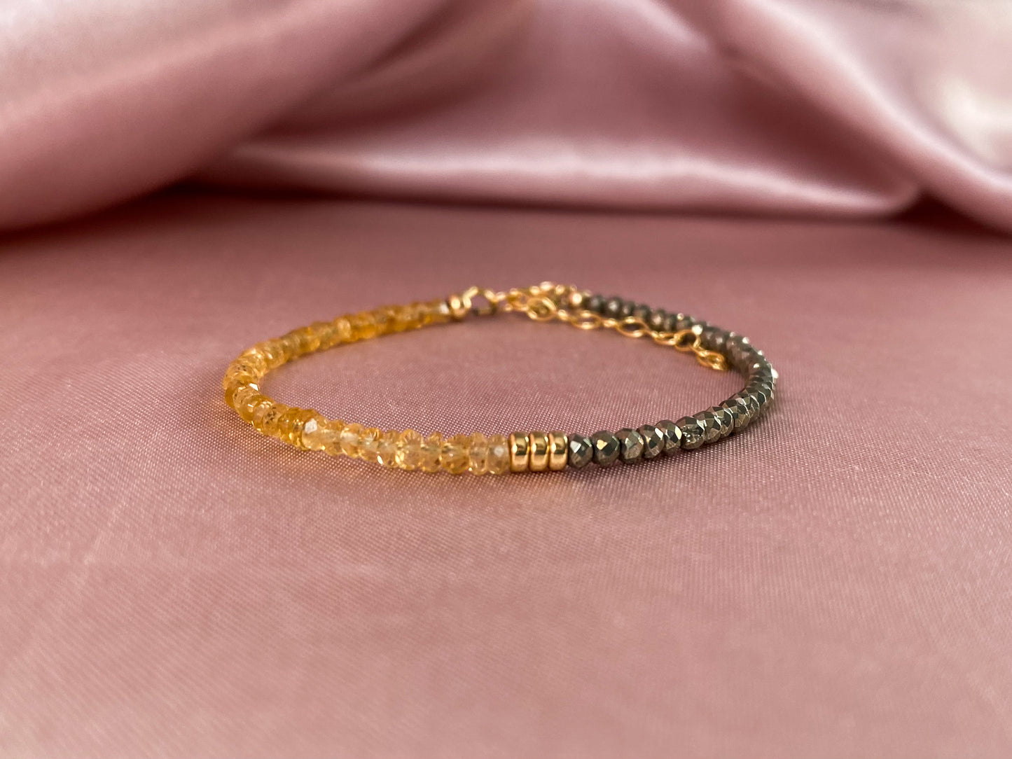 Manifest Abundance Bracelet - Citrine and Pyrite Gold Bracelet
