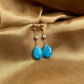 Smithsonite freshwater pearl earrings