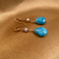 Smithsonite freshwater pearl earrings