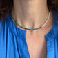 Chrysocolla Necklace with Freshwater Pearls in gold