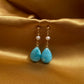 Smithsonite freshwater pearl earrings