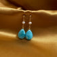 Smithsonite freshwater pearl earrings