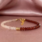 Manifest Love Bracelet- Rose quartz and Mozambique Garnet Gold Bracelet