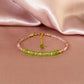The Heart Chakra Bracelet- Peridot and Strawberry Quartz Beaded Bracelet