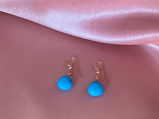 turquoise gold filled earrings