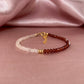 Manifest Love Bracelet- Rose quartz and Mozambique Garnet Gold Bracelet