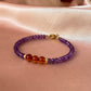 Amethyst Bracelet with Baltic Amber - Gem Soul Creations