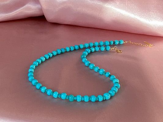 Peruvian opal with Arizona sleeping beauty turquoise necklace