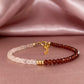 Manifest Love Bracelet- Rose quartz and Mozambique Garnet Gold Bracelet