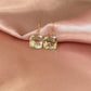 green amethyst gold earrings- angle