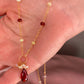 Garnet and Ethiopian Opal Gold Necklace