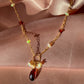 Garnet and Ethiopian Opal Gold Necklace