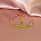 The Heart Chakra Bracelet- Peridot and Strawberry Quartz Beaded Bracelet