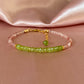 The Heart Chakra Bracelet- Peridot and Strawberry Quartz Beaded Bracelet