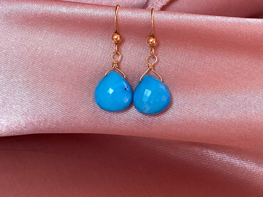 turquoise gold filled earrings