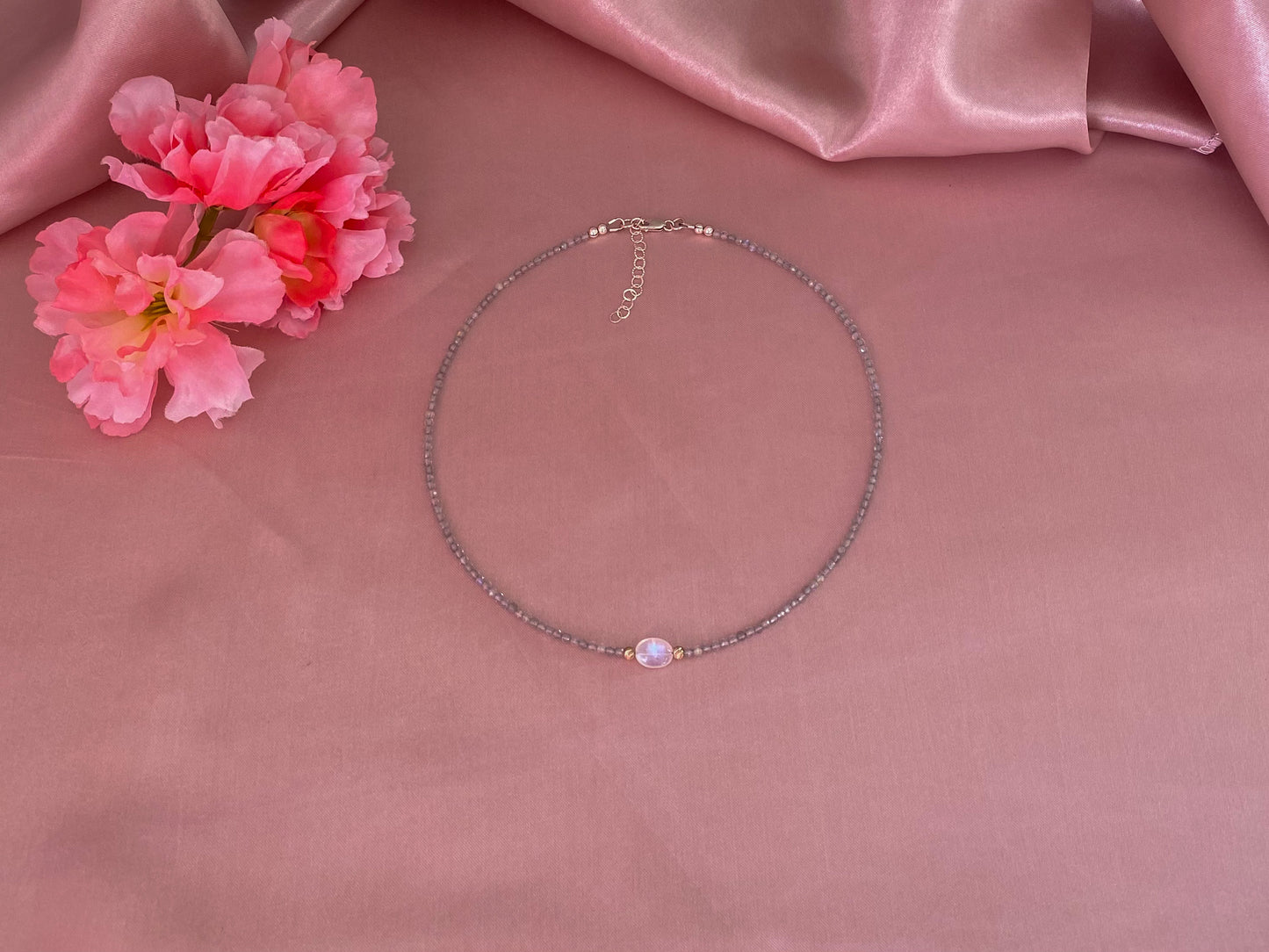 Inner Wisdom Necklace - Labradorite and Moonstone Choker Necklace