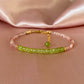The Heart Chakra Bracelet- Peridot and Strawberry Quartz Beaded Bracelet