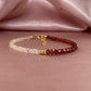 Natural Rose Quartz and Mozambique Garnet Gold Bracelet