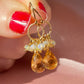 Gold Citrine and Ethiopian Opal Dangle Earrings